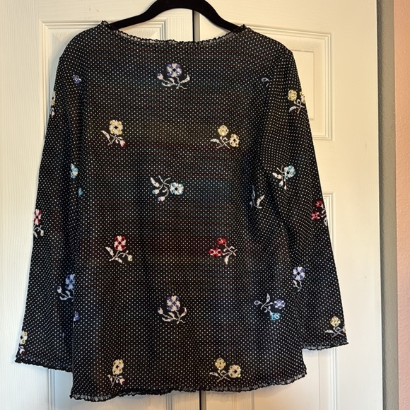 Brenda French for French Rags Black and White Cardigan with Crystal Flowers - Picture 6 of 9